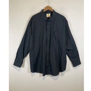 Classic Professional Oak Hill Men 19 37/38 Black Wrinkle Free Cotton Dress Shirt